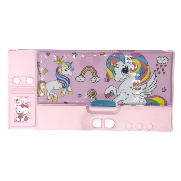 8f000655-1fee-4da8-87f4-f197ec6ddd05 Multifunctional Jumbo Dual Side Magnetic Pencil Box (Unicorn) - Image 1