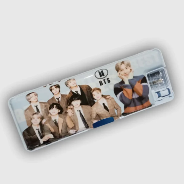 BTSBlueColorPencilBoxwithLedLamp BTS Blue Color Pencil Box with Led Lamp - Image 1