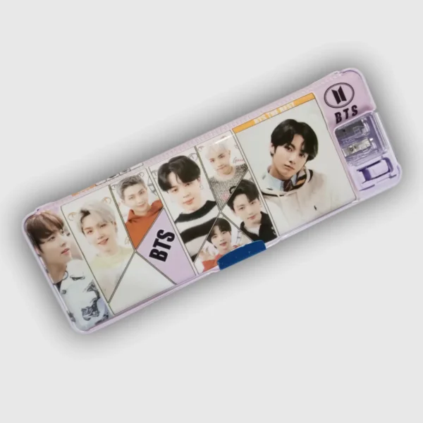 BTS Purple Color Pencil Box with Led Lamp - Image 1
