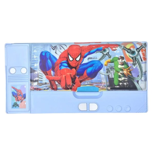 image (34) Multifunctional Jumbo Dual Side Magnetic Pencil Box (Spider man) - Image 1