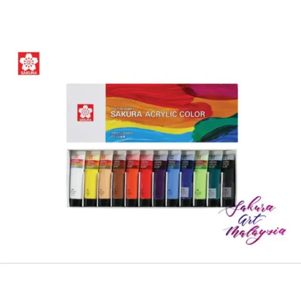 13f838c31a4be18965cbababdaf254dd.jpg_720x720q80.jpg_ Sakura Acrylic Paints 20 ml - 12 Pcs - Image 1