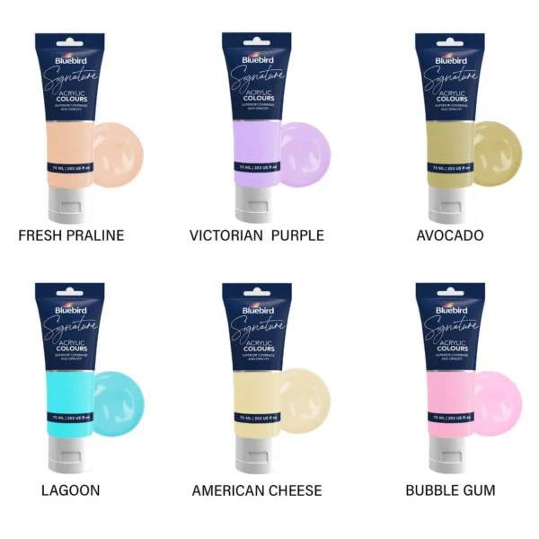 Signature Acrylic Colours - 75 ml - Set of 6 PASTEL - Image 6